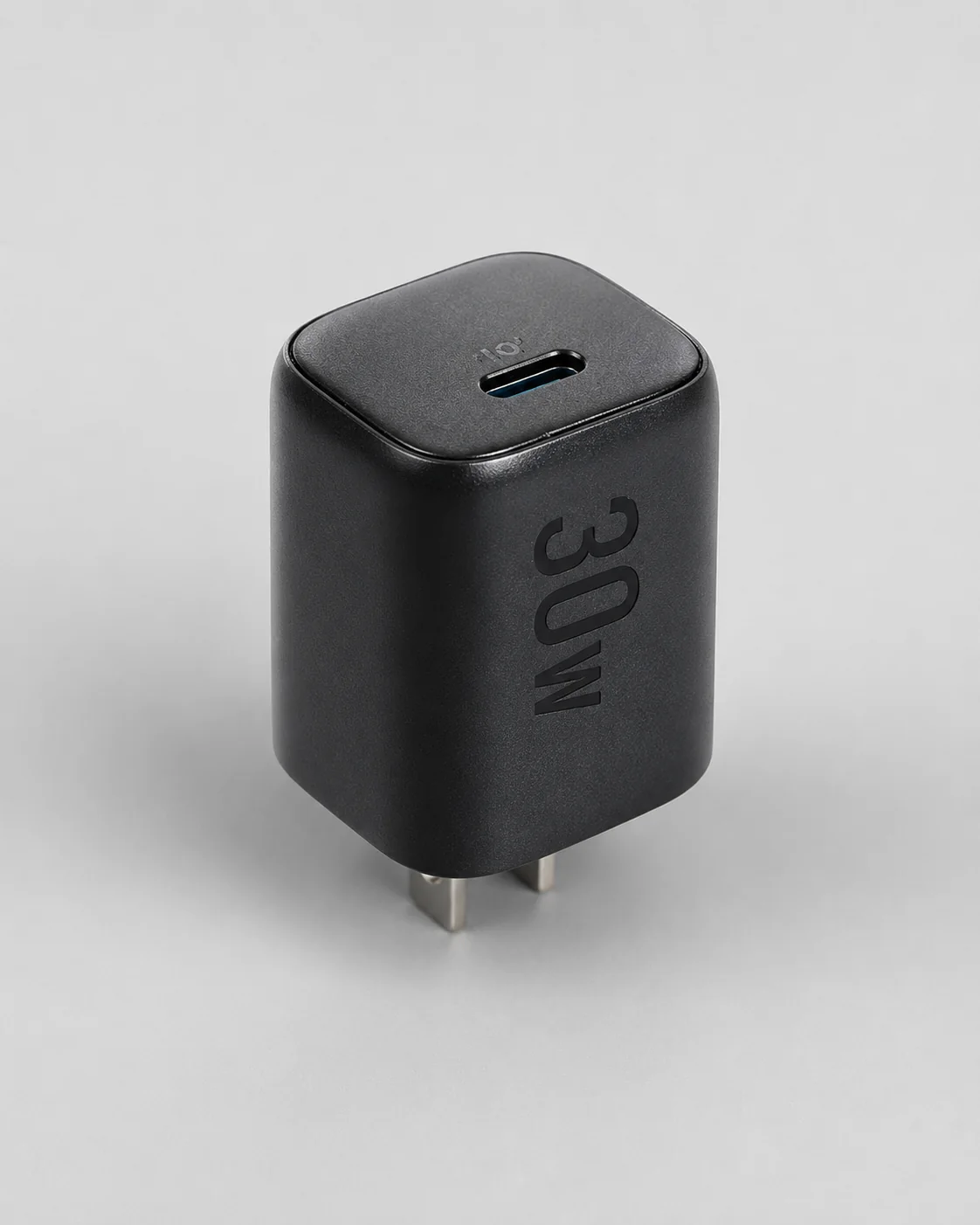 My Anker 30W USB-C charger angled view showing the small cube shape