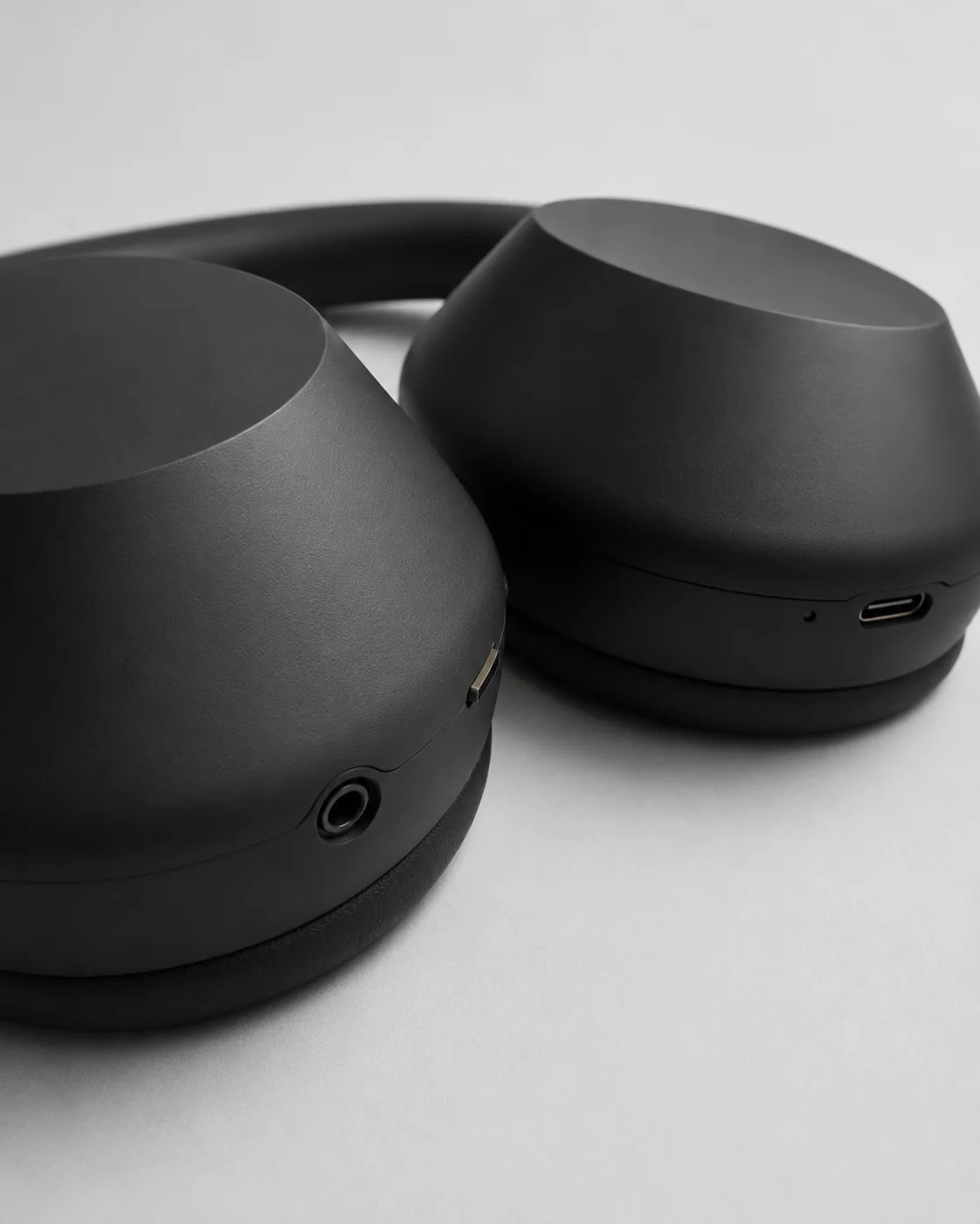 Close-up of my Sony WH-1000XM5 ear cups and ports