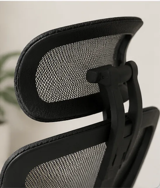 Close-up of the mesh headrest on my SIHOO ergonomic chair