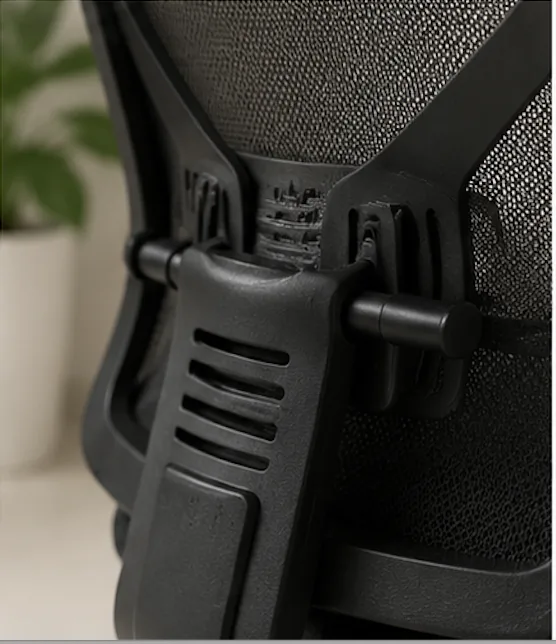 Close-up of the lumbar support area on the back of my SIHOO ergonomic chair
